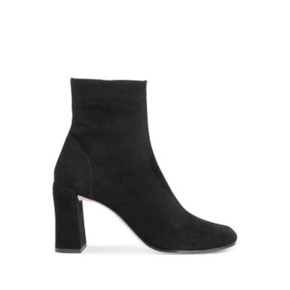 BY FAR Womens Black Padded Vlada Almond Toe Block Heel Zip-Up Leather Booties 39